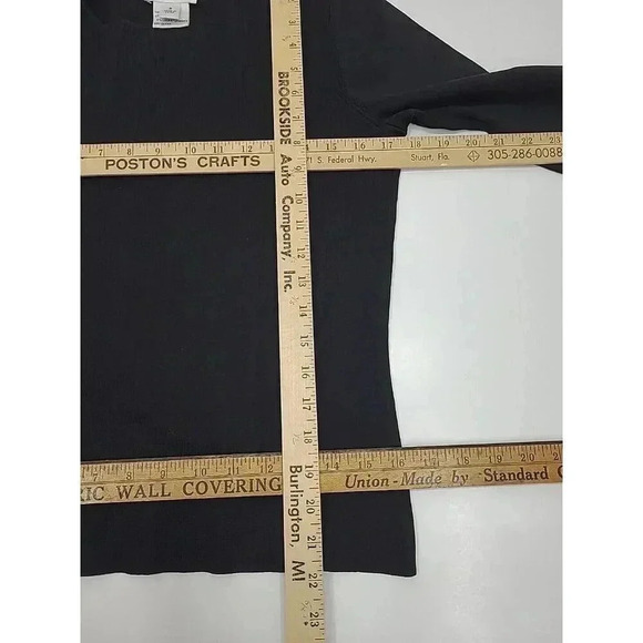Vintage Talbots Sweater Women's Small Black Square Neck Silk Blend Ballet Core - Picture 3 of 7